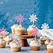 Arthsdite 24pcs Snowflake Cupcake Toppers Winter Frozen Theme Snowflake Cupcake Picks for Winter Wonderland Baby Shower Kids Birthday Christmas Party Cake Decorations Supplies - Pink Silver Glitter