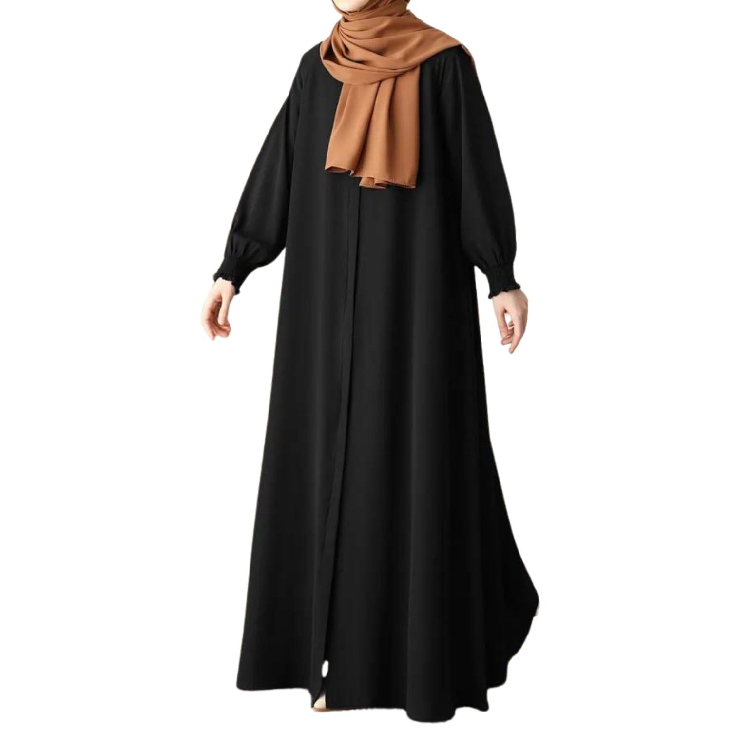 Bashariya Front Open Zipper Abaya n Firdaus Fabric |Smocking Sleeves |Fabric Belt| and Complimentary Hijab Bashariya Front Open Zipper Abaya n Firdaus Fabric |Smocking Sleeves |Fabric Belt| and Complimentary Hijab