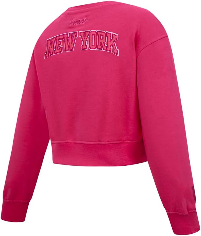 Pro Standard Big Girls NBA Classic Triple Pink Fleece Crewneck Sweatshirt - Image 4