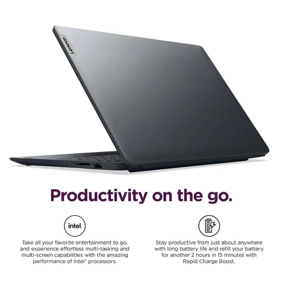 Image of Lenovo Ideapad 1 Laptop, 15.6 inch HD Anti-Glare, Intel Celeron N4500, 8GB RAM 640GB Storage(128GB eMMC+512GB Card),WiFi6, Bluetooth, Win11Pro Office Lifetime License, w /2TB Flash Drive, W /GaLiMu