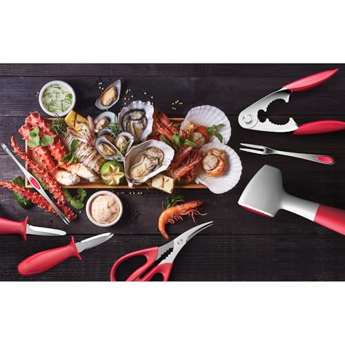 Maine Man Spring-Action Lobster Cracker, Chrome-Plated Zinc Alloy and Silicone