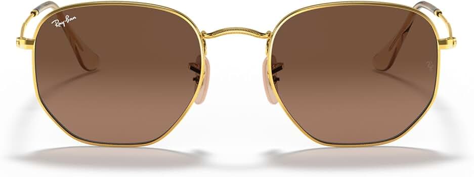 Amazon.co.jp: Ray-Ban 912443 Gold Sunglasses 0RB3548N HEXAGONAL