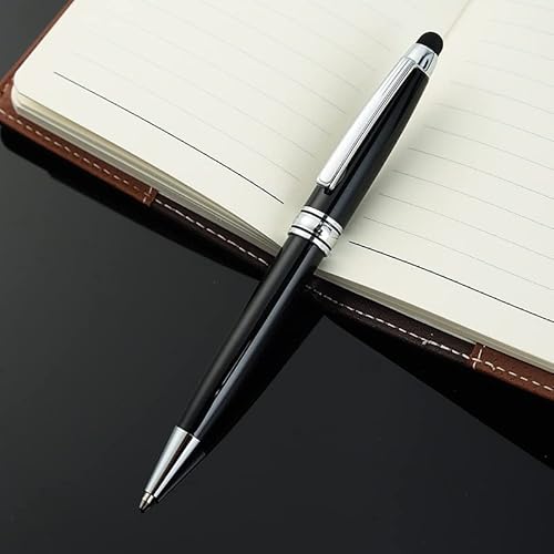 2-Pack Fancy Pens Twist Open Executive Pens- Officematics Silver Trim Black Ballpoint Pen Metal Business Premium Pen For Men Women Signature #TOP4