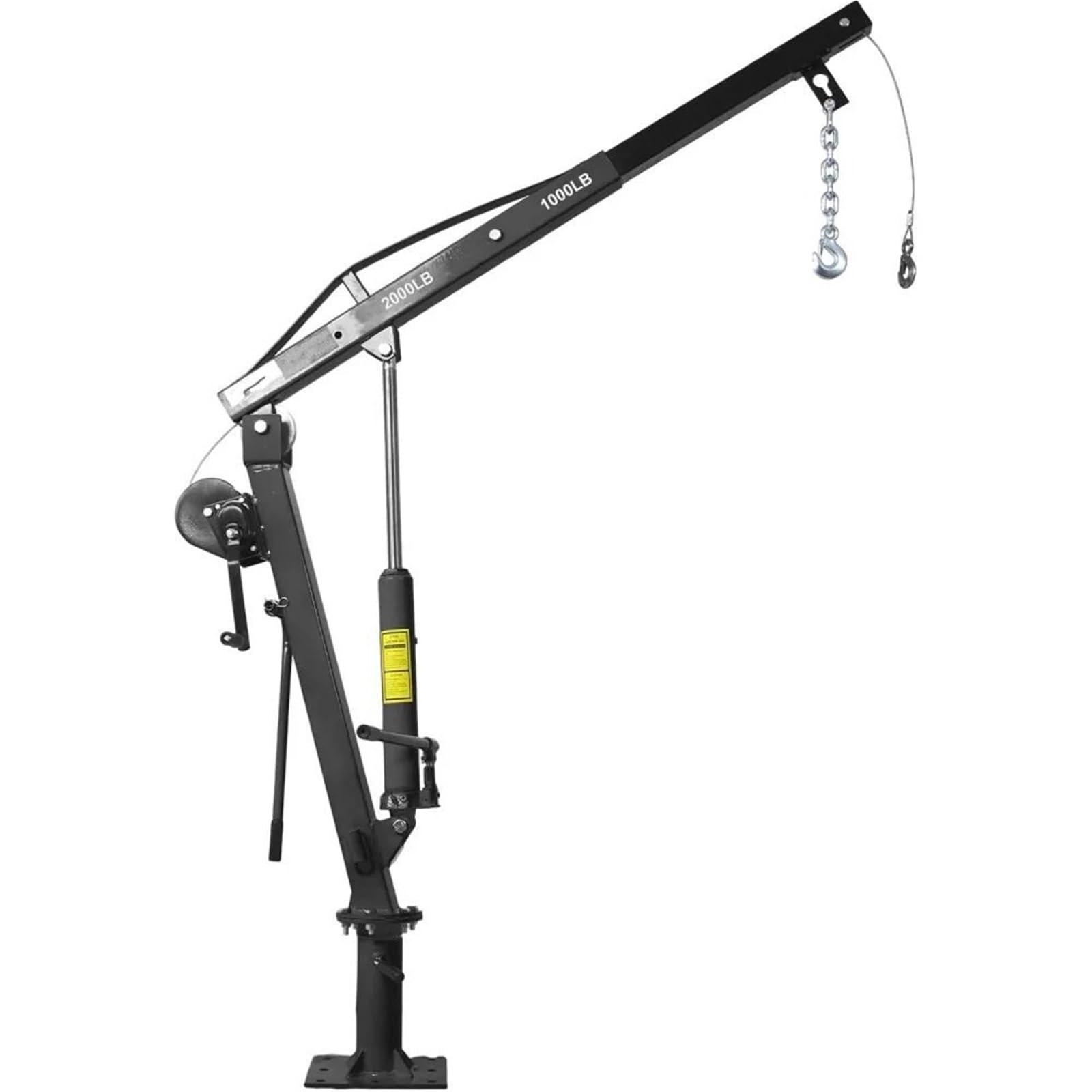 SDdPulse Herramienta de elevación resistente para camión grúa con cabrestante hidráulico, grúa plegable para elevación de motor, polipastos eléctricos de elevación de motor, negro, amarillo