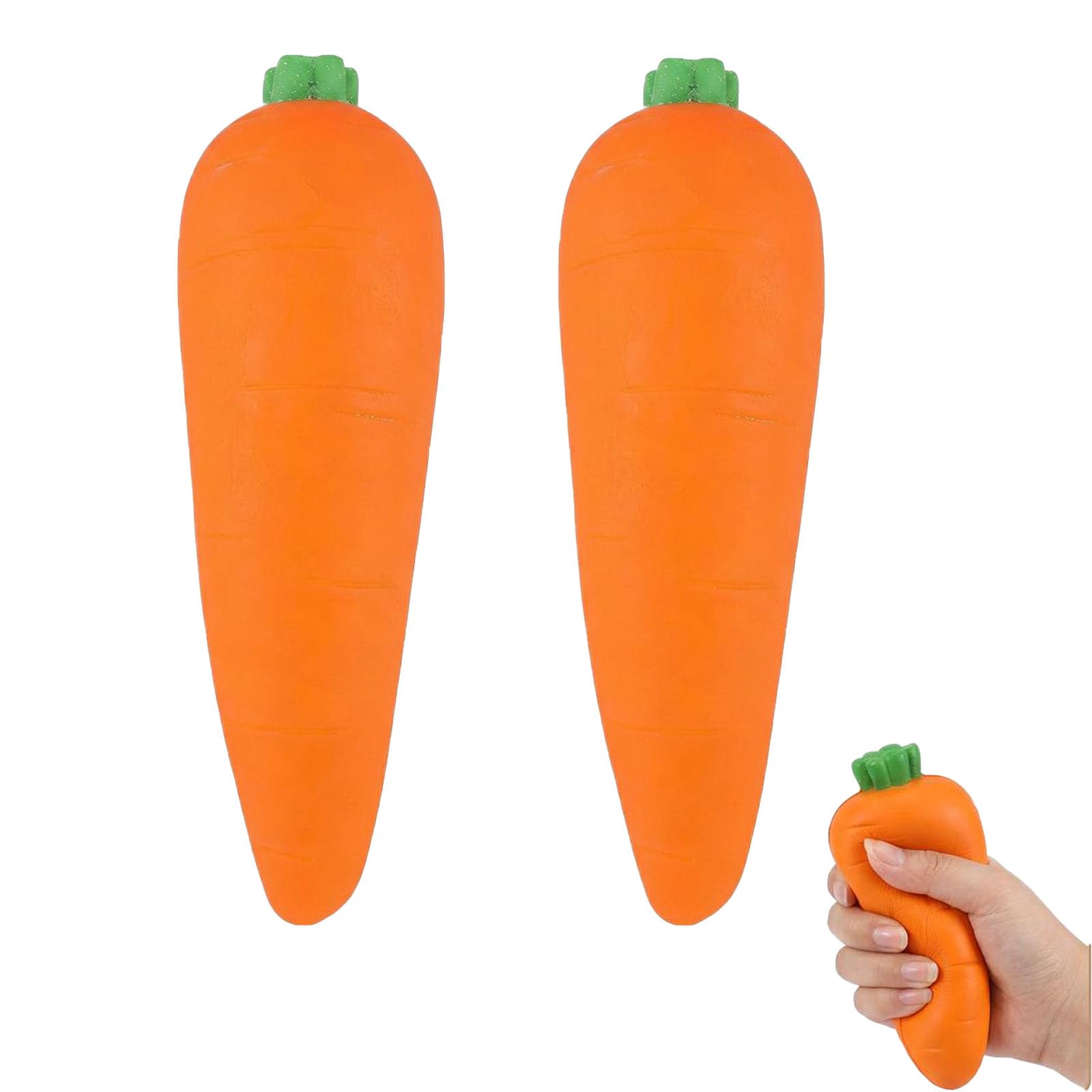 2PCS Carrot Squishy, Focus Enhancement Tool, Soft Rebounding Sensory Item for Office Desk and Classroom Use, Carrot-Shaped Fidget Items