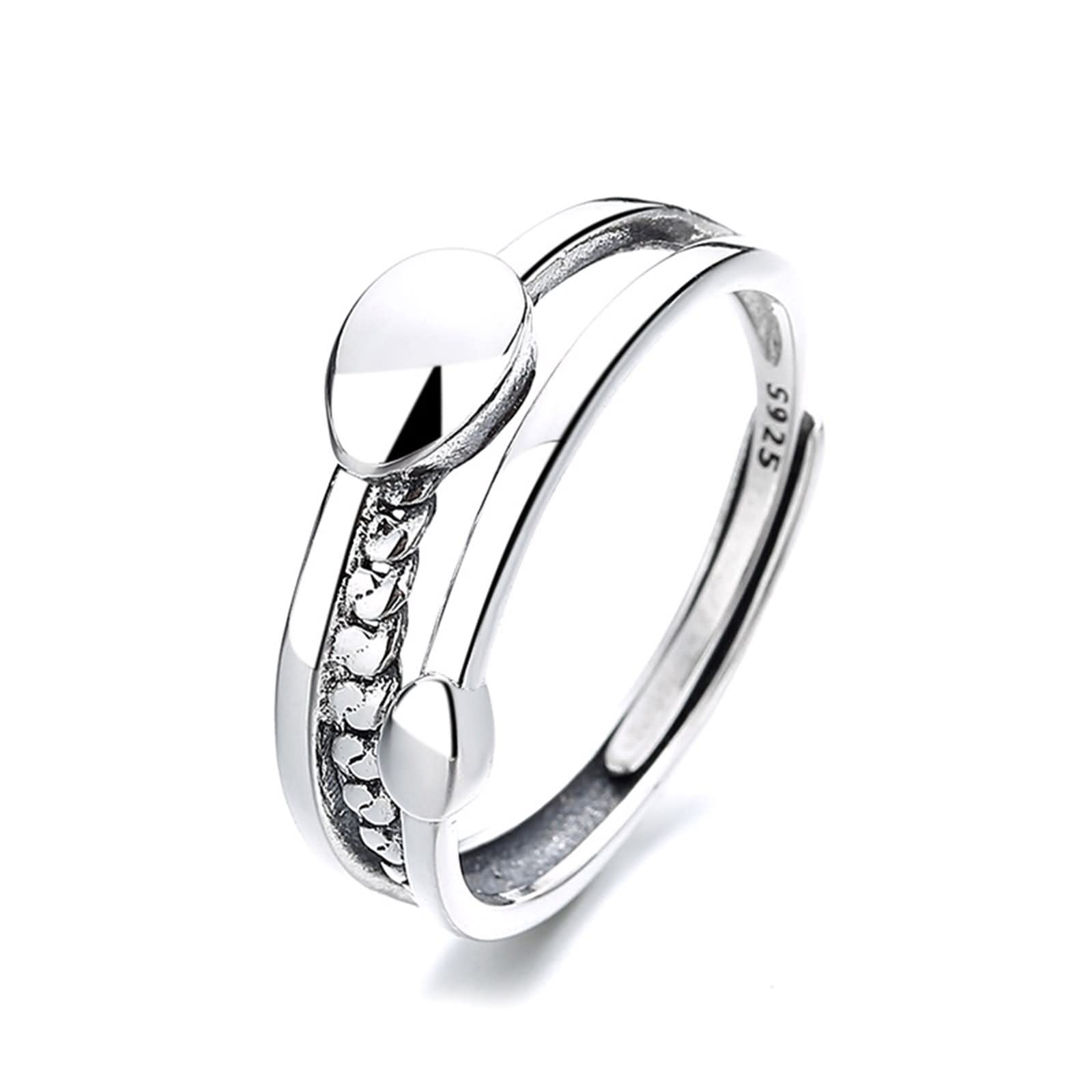 Anello eternità in Argento Sterling, Anelli per Coppie Carini FEDI Nuziali con Anelli Incrociati Irregolari Misura Regolabile