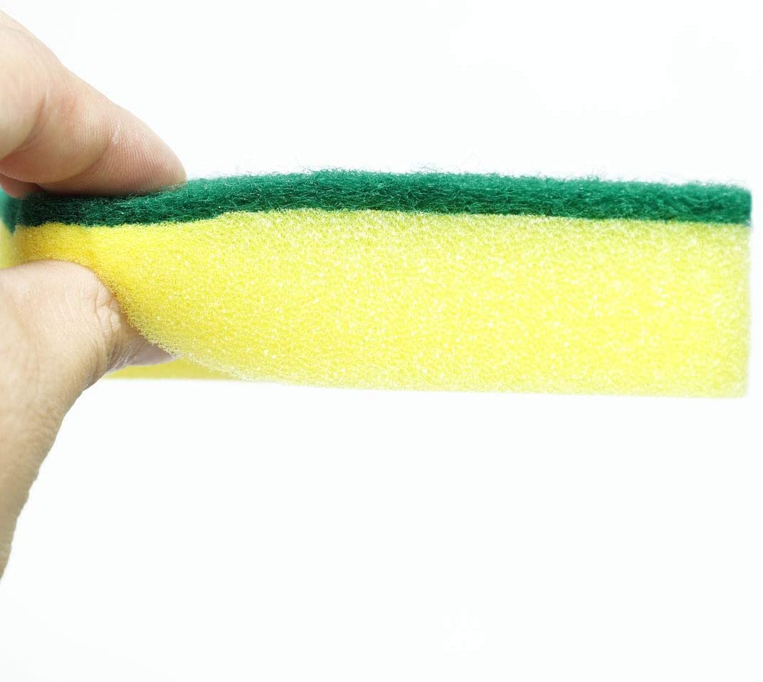 XYWHPGV 50pcs Almohadilla para Fregar Esponja para Fregar Que no Raya Almohadillas para Fregar 4.3"x2.8" para Fregar la Cocina, Lavar Platos, Amarillo(6539f 2c01d 50f99 b6ea7 0c378 bbd28