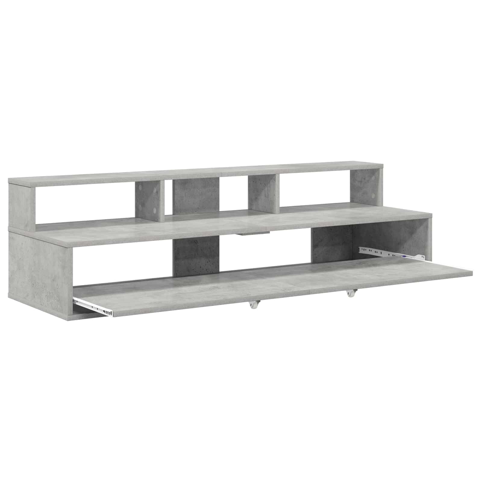 vidaXL Studio - Scrivania in legno duro, 152 x 42,5 x 36 cm, in legno ingegnerizzato, scrivania moderna e funzionale per la musica, mobile con tastiera in legno, arredamento minimalista