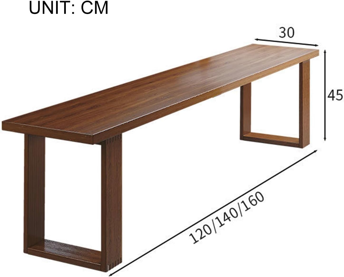 Wooden Farmhouse Dining Bench, Kitchen Wooden Entryway Bench Chair, Space-Saving Wood Bench for End of Bed, for Home Kitchen Dining Living Room Entryway Restaurant(Wood Color,160cm/63in)