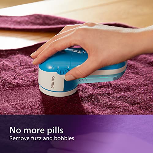 Philips Fabric Shaver, Removes Fabric Pills, Suitable for All Garments, Large Blade Surface, Cleaning Brush, Includes Batteries, Blue (GC026/00) by PHILIPS - Image 6