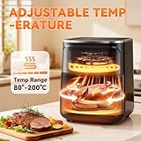 Warmiehomy Air Fryer 4.7L Touchscreen Digital Air Fryer, 8 Presets, Non-Stick, 60 Min Timer, 80-200℃ Temperature Control, No Oil, Dishwasher Safe Baskets, Automatic Shutoff 1400W - Image 4