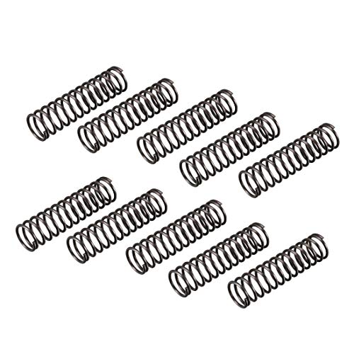uxcell Compression Spring - 1.2mm Wire Dia, 12mm OD, 45mm Free Length Spring Steel Extension Spring,Black,10Pcs