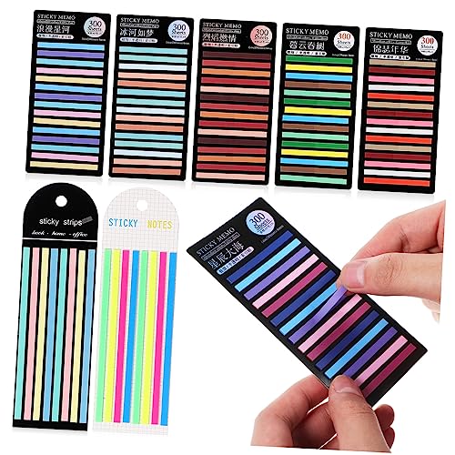 IMIKEYA 8packs Highlighter Strips Tape Pastel Sticky Flags Book Indexing Tabs Long Page Markers Removable for Reading