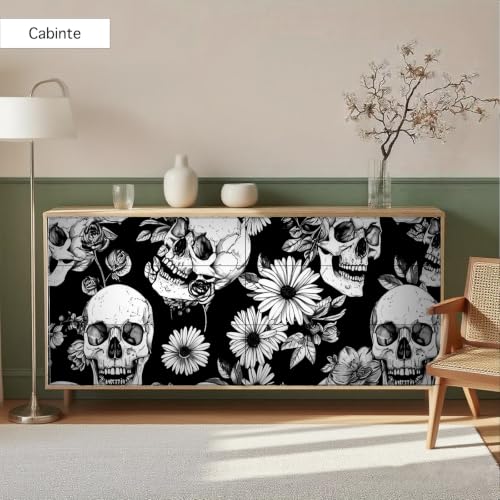 Image of Nuxovilar Skull Gothic Wallpaper Peel and Stick 12x18In PVC