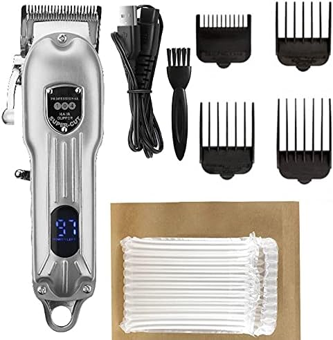 Hair for Men Professional Barbershop LED Adjustable Hair Clippe Cordless Trhair Cutting Machine Electric Salon Taper Lever(Blue)