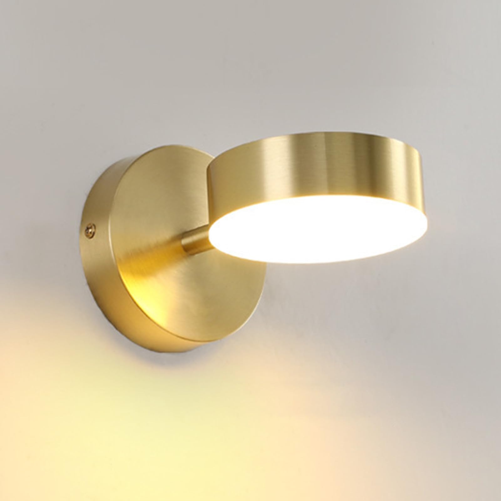 Apliques LED Pared Dorados 350°Lámpara de Pared Giratoria Minimalista Moderno Apliques Tricolor,Luz de Pared para Cabecera,Sala de Estar,Cuarto de Baño,Dormitorio,Pasillo (Tipo B)