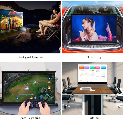Pantalla de Proyector Retractable de Mesa HD, Cortina Manual de 50 pulgadas (16:9) miniatura 7
