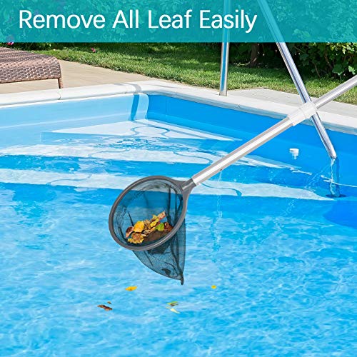 Homga Pool Cleaning Kit, Hot Tub Spa Pond Maintenance Kit Swimming Pool Accessories with Leaf Skimmer Net, Sponge Cleaning Brush, Scrubber & Pole - Thumbnail 4