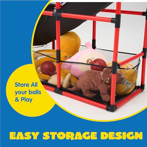 Image of JOYIN Red Arcade Basketball Game Set, Indoor Basketball Hoop for Kids 3+ Years Old, Easy Set Up Sports Toy with 4 Balls, Gifts for Boys and Girls