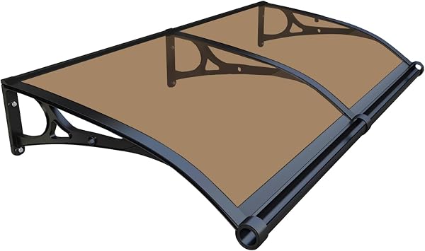 HIAPES Awning for Door Entrance, Awnings for Doors, Window Awnings Exterior Polycarbonate Cover Outdoor Front Door Patio UV/Rain/Snow Protection, Door Awnings Exterior for Porch/Patio/Deck