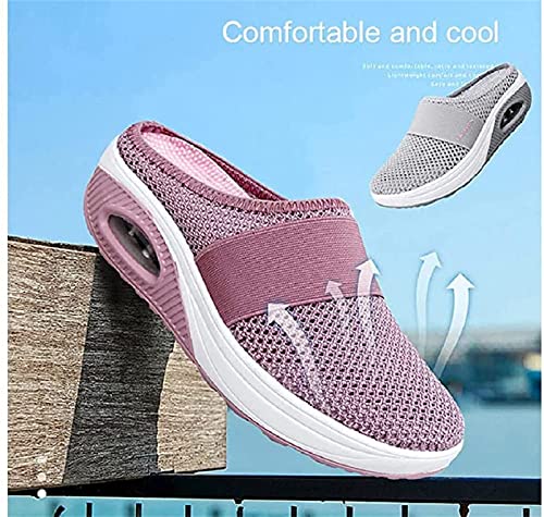 Sapatos de caminhada femininos com almofada de ar e deslizantes Sapatos de caminhada ortopédicos par