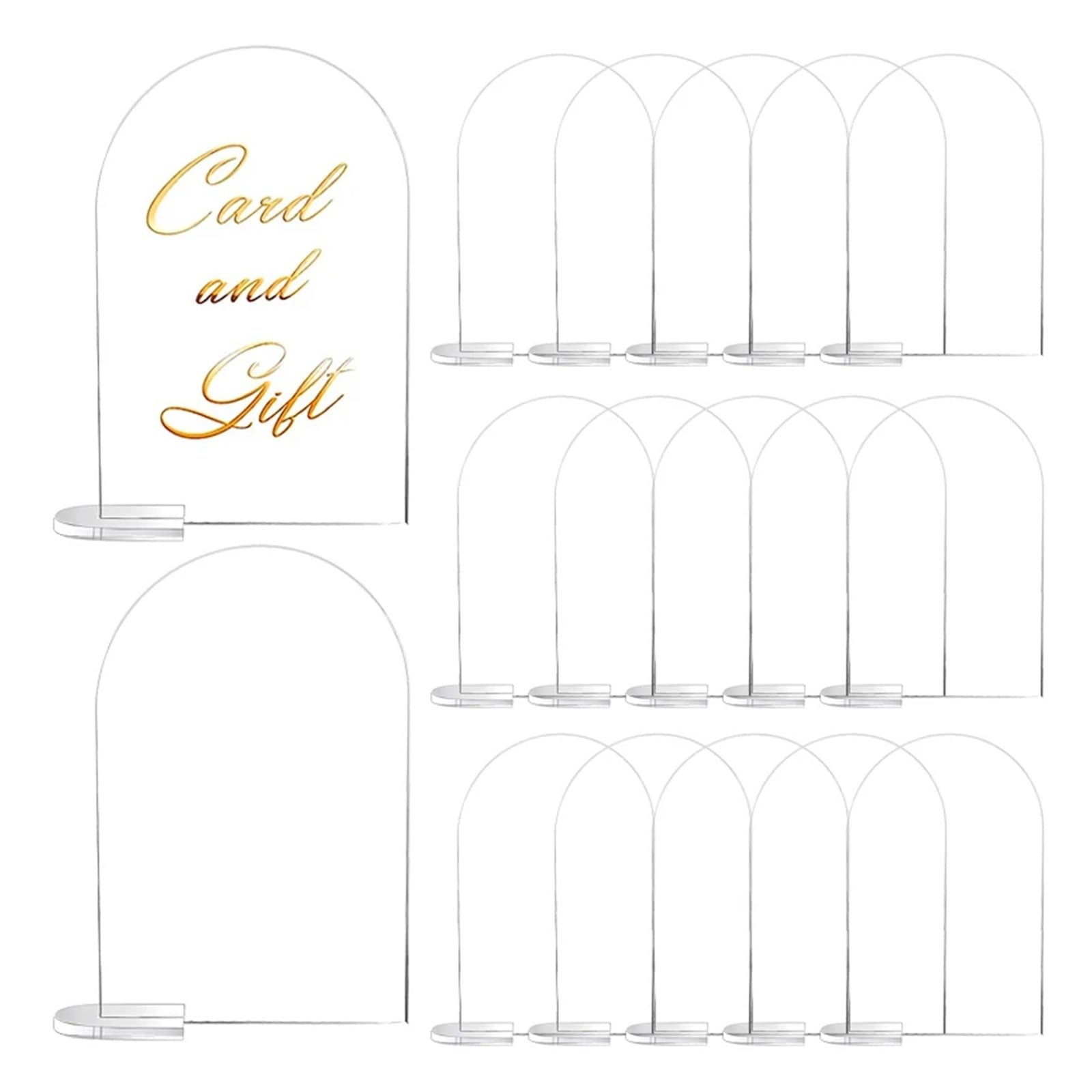 QMDSNFB Table Number Holders 5pcs Wedding Blank Clear Table Number Signs Display Stand Place Card Holder for Birthday Festival Party Table Decoration