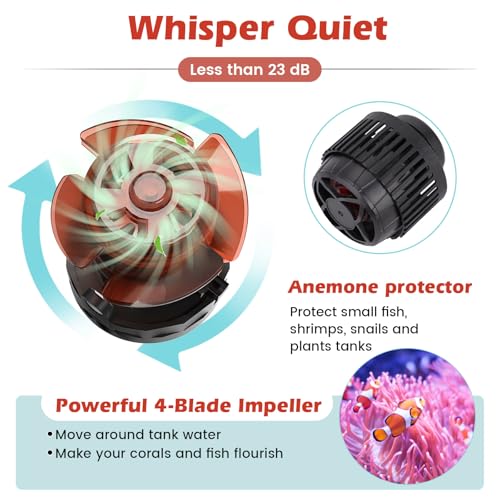 Image of hygger Adjustable Flow Aquarium Wave Maker 24V DC Quiet Magnetic Powerhead Pump with Controller Fish Guard, 1500 GPH Fish Tank Wavemaker for 20-100 Gallon Saltwater Freshwater Aquariums