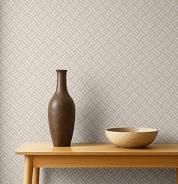 Rouleau de papier peint autocollant en vinyle S4Sassy beige 63cm
