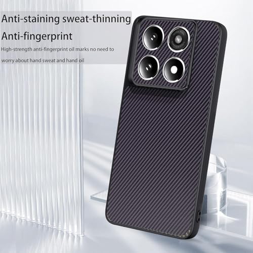Image of DIZORO Carbon Fiber Case for Moto Motorola Edge 60 pro 5g Smooth Touch Rubber Phone Cases Non-Slip, with Camera Protection Fingerprint Resistant Full Body Protective Shockproof Back Cover -Purple