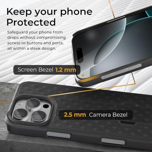 MOTIVE for iPhone 16 Pro Holster Case, Belt Clip Case for iPhone 16 Pro, Shell Holster Combo 16 Pro, Slim Rugged Drop Shockproof Protective Cover with Kickstand (6.3") | Ranger Series by MOTIVE - Used condition - Image 6