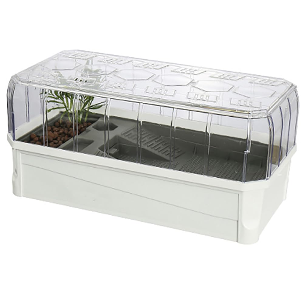 Acuario De Tanque De Tortuga, Caja De Alimentación para Tortugas, Plataforma De Acuario De Tortuga con Sistema De Ducha, Acuario De Hábitat De Reptiles,White m