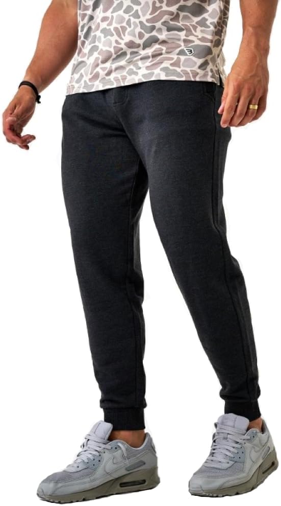Burlebo Men's Performance Fleece Jogger Pants Heather Black