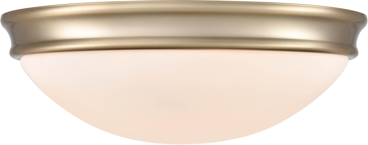 Millennium Lighting 5225-MG 3 Light Flush Mount, Modern Gold Finish with Etched White Glass
