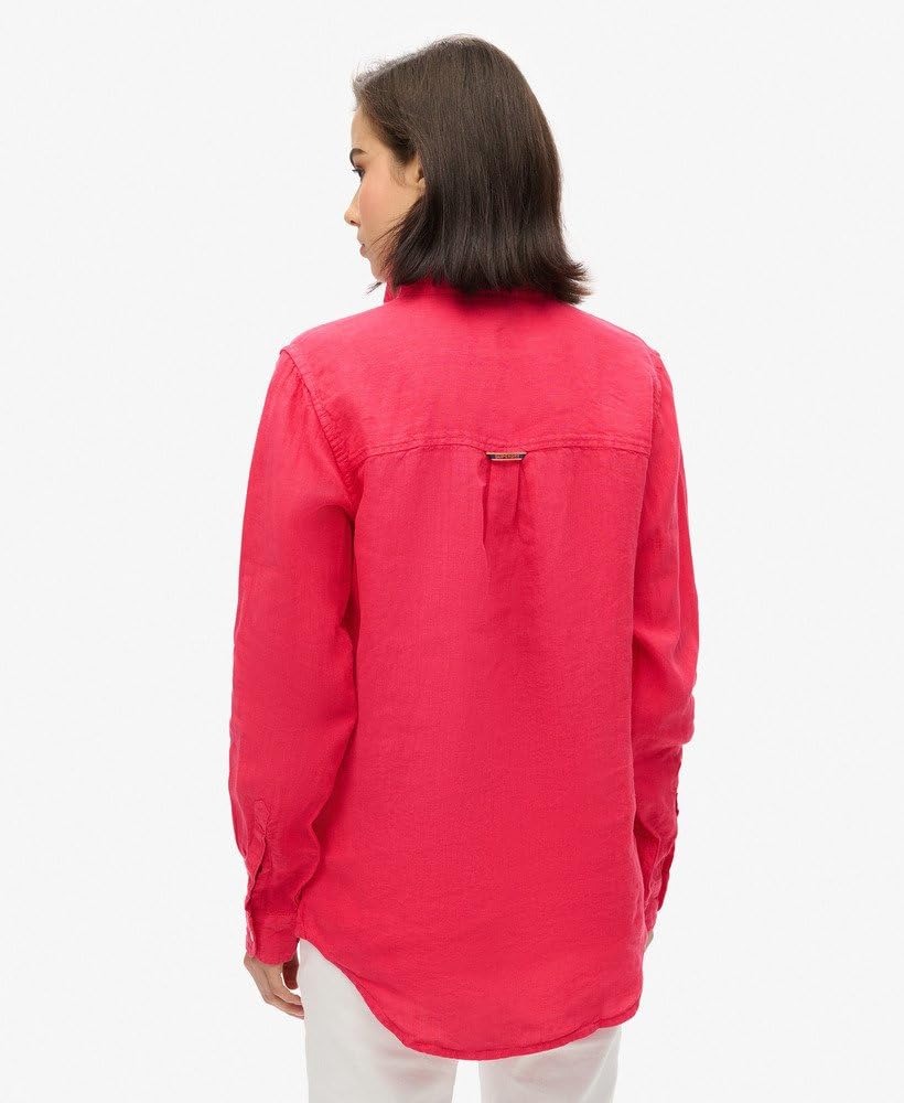 Superdry Chemisier Casual Linen Boyfriend 01c Optic