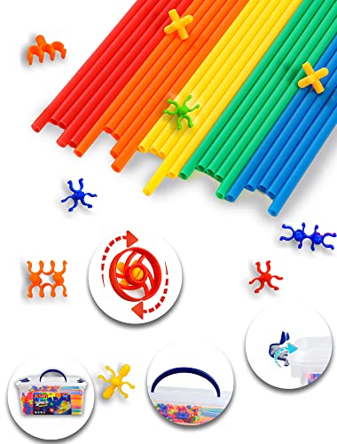 600PCS STEM Building Toys, Straw Constructor Toys Up Grade Engineering Building Sets for Kids Develops Motor Skills and Logic Thinking, Fun Educational Toy Great for Gift - Image 6