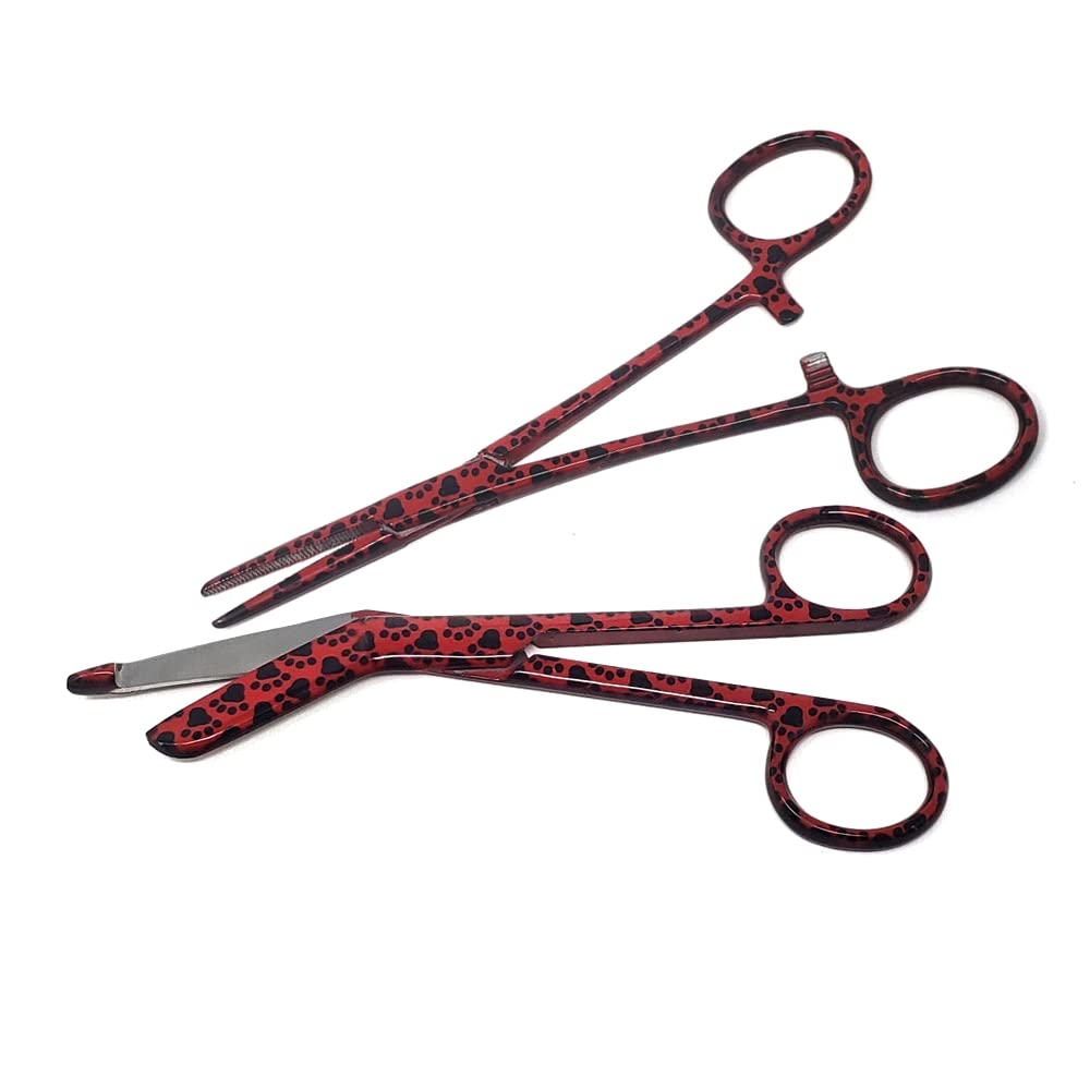 Nurse Bandage Lister Scissors + Hemostat Forceps 2 Pcs Set Made of Stainless Steel 5.5