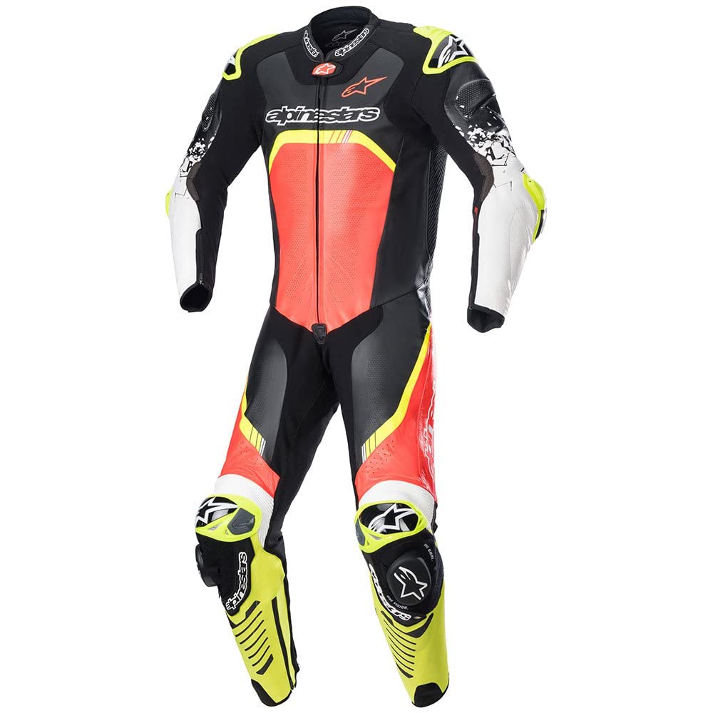 Alpinestars GP Tech v4 One-Piece Leather Suit (Tech Air Compatible) (58) (Black/Red/Yellow)