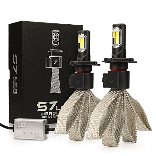 MiCarBa kit de conversión de bombillas LED para faros de coche, Bombillo de LED COB H4 6000K 8000lm Lámpara de LED de haz doble bajo y alto 60W H/L Reemplazo de bombillas(2pcs) (H4)