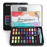 ☆ALTAMENTE PIGMENTADO: 36 colores con excelente brillo, transparencia, brillo. Alta calidad de pigmento, las pinturas no son calcáreas, se humedecen maravillosamente, las pinturas se mezclan bien y son fluidas.