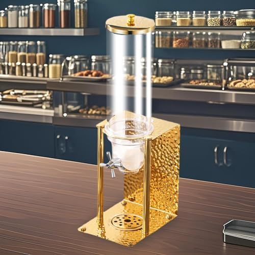 Large Capacity Stainless Steel Cereal Dispenser for Pantry, Countertop Dry Food Storage Container for Cereals, Rice, Beans, Grains, Nuts, Snack,