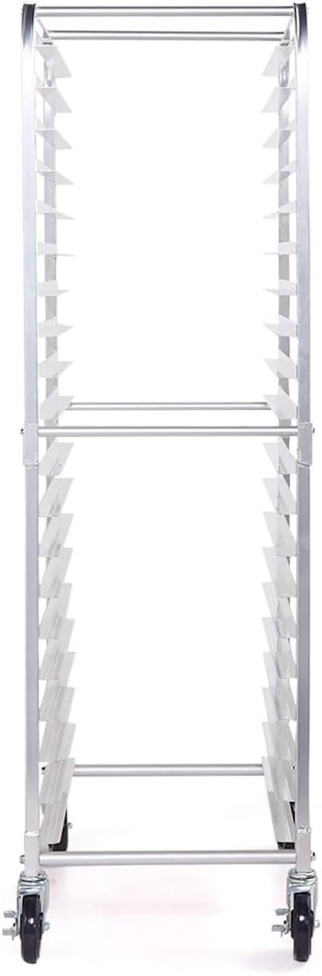 20-Tier Commercial Bakery Rack with Brake Wheels - Aluminium Sheet Pan Trolley for Kitchen, Restaurant & Pizzeria Storage - Holds Half & Full Sheet Pans