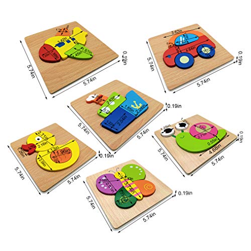6 Sets Zooshine Wooden Animal Pegged Puzzles for Toddler 1 2 3 4 Parent-Child Games Educational Toy Gift for Toddlers