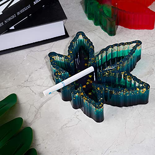 NiArt Epoxy Resin Silicone Mold Maple Leaf Ashtray/Coaster Dual-Purpose 10 Color Glitter Sequin DIY Casting Art Handcraft Agate Home Restaurant Holiday Ornament Compatible with Cigar by NiArt - Image 6
