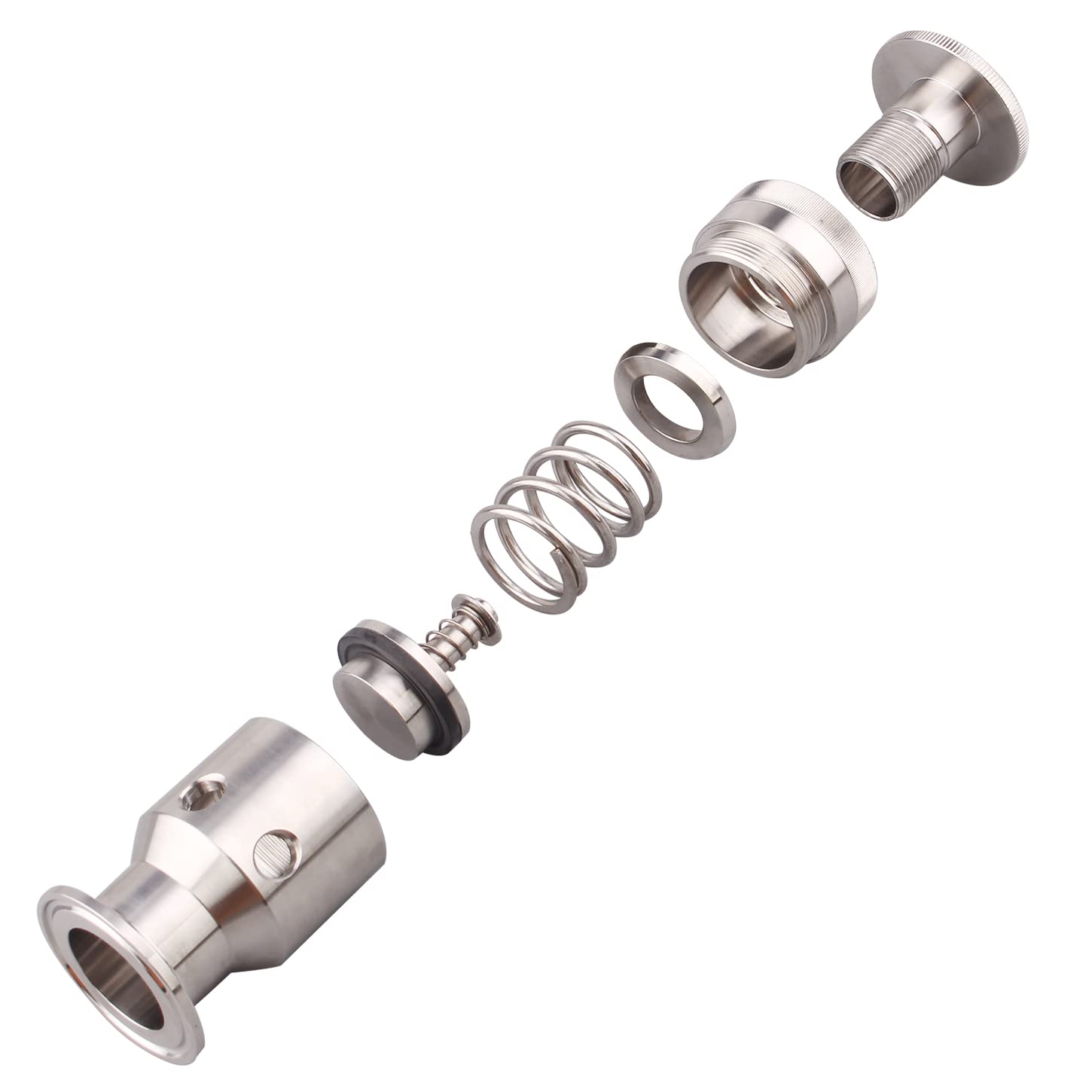 DERNORD Válvula ajustable sanitaria SS304 de Safty de la válvula de alivio del vacío de la presión 1,5" Tri-Clamp