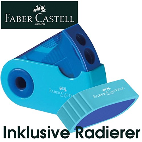 Preisvergleich Produktbild Faber-Castell Doppelspitzdose SLEEVE (Dose + Radierer Trend, Hellblau)