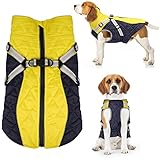 Aoeeppa Wasserdicht Hundemantel, Hundejacke Winterweste Hundemantel Winter Warme Jacke Weste für kleine Mittelgroße Hunde, Kuschelige Hundepullover Reflektierender Streifen Design Haltbarer D-Ring, M