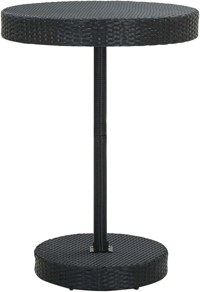Patio Table,Outdoor Bar,Balcony Desk,Outdoor Dining Table,Backyard Table,Suitable for Both Indoor and Outdoor use,for Patio, Deck, Lawn, Garden, Backyard, Black 29.7"x41.7" Poly Rattan