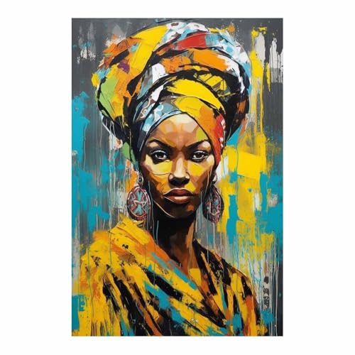 Impression sur toile portrait abstrait décoration murale moderne turquoise 70x100cm