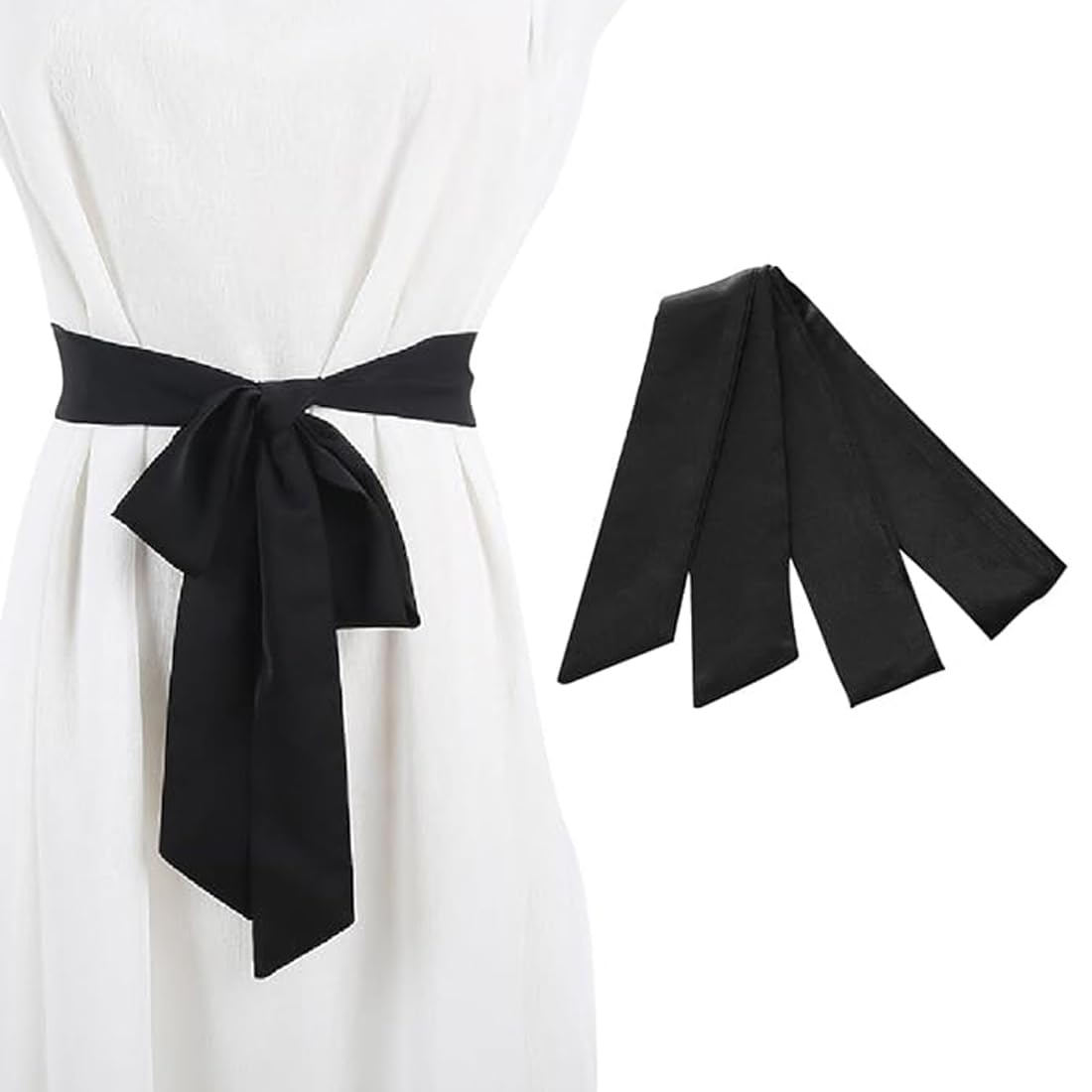 Ceinture Satin JasGood 250x9.5cm - Pour Robe Mariée, Soirée - Multi-Fonctions, Taille Unique
