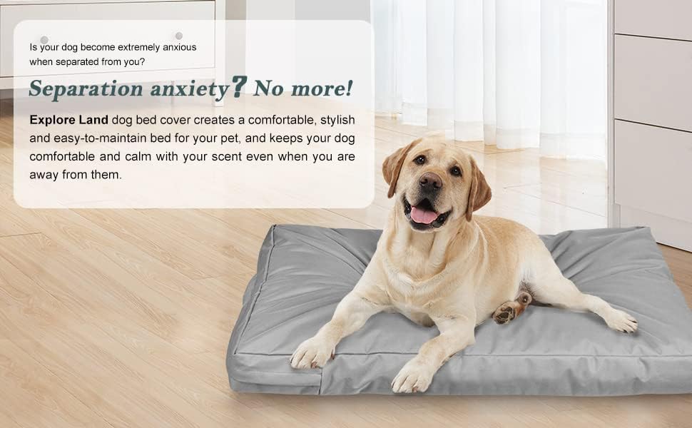 Miniatura 7 de Explore Land Funda impermeable para cama de perro, de lona, lavable, funda de repuesto para jaula de 30 pulgadas, 29 pulgadas de largo x 18 pulgadas